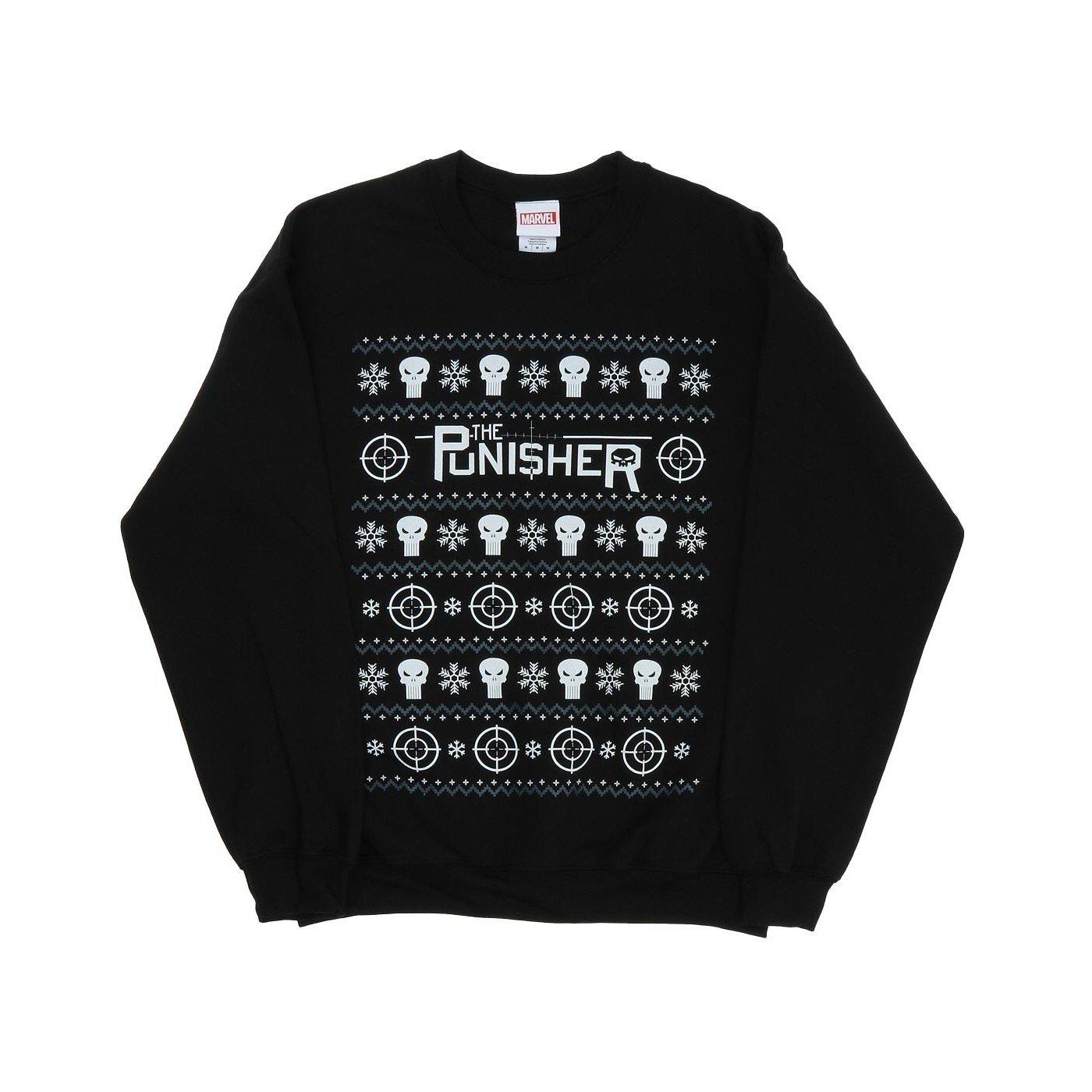 Punisher Christmas Sweatshirt Herren Schwarz L von MARVEL