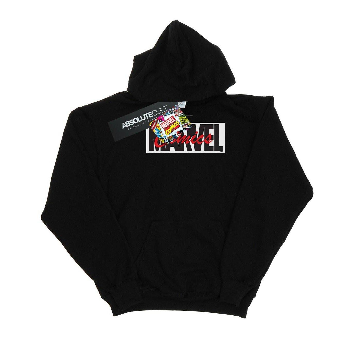 Red Font Logo Kapuzenpullover Damen Schwarz M von MARVEL