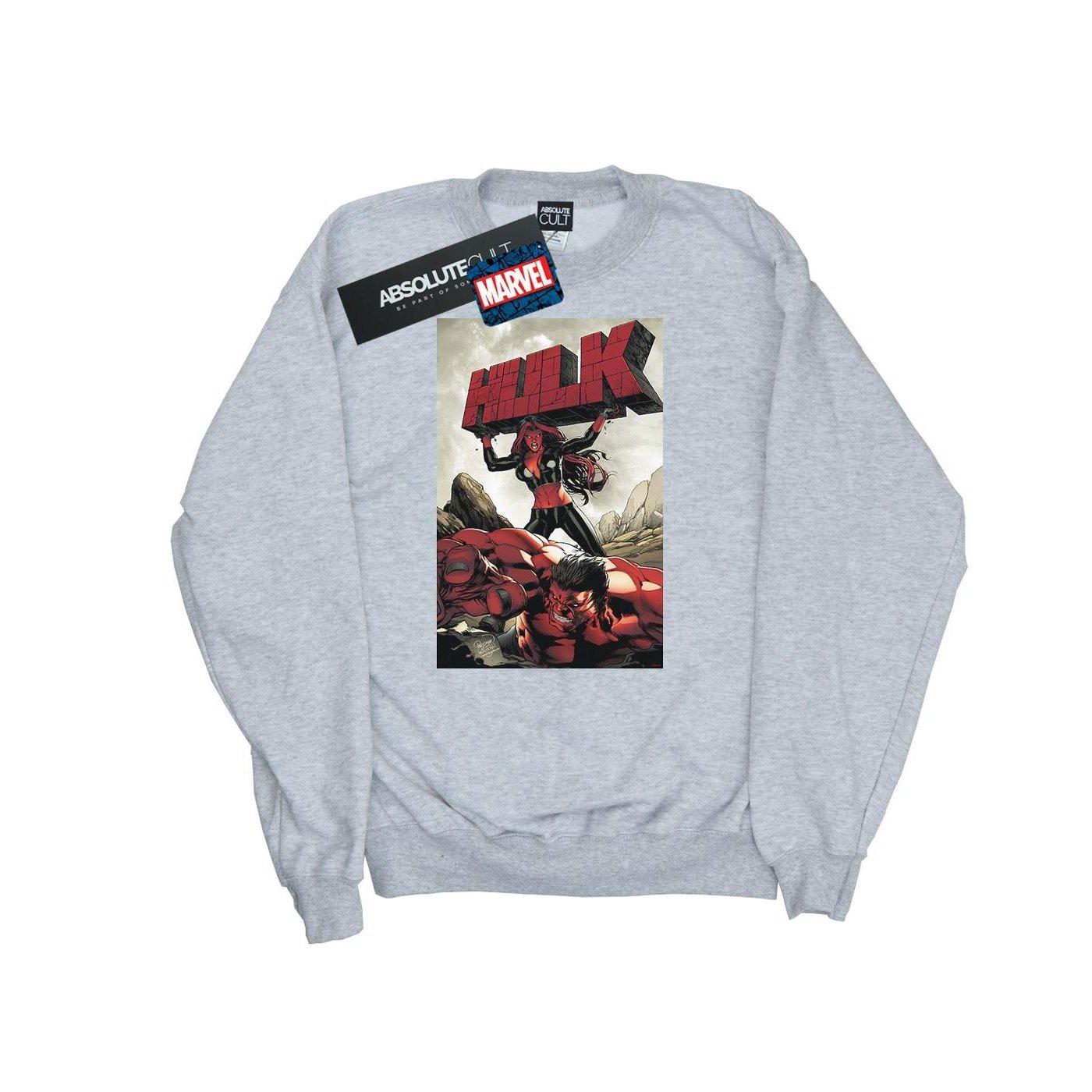 Red Hulk Cover Sweatshirt Herren Grau L von MARVEL