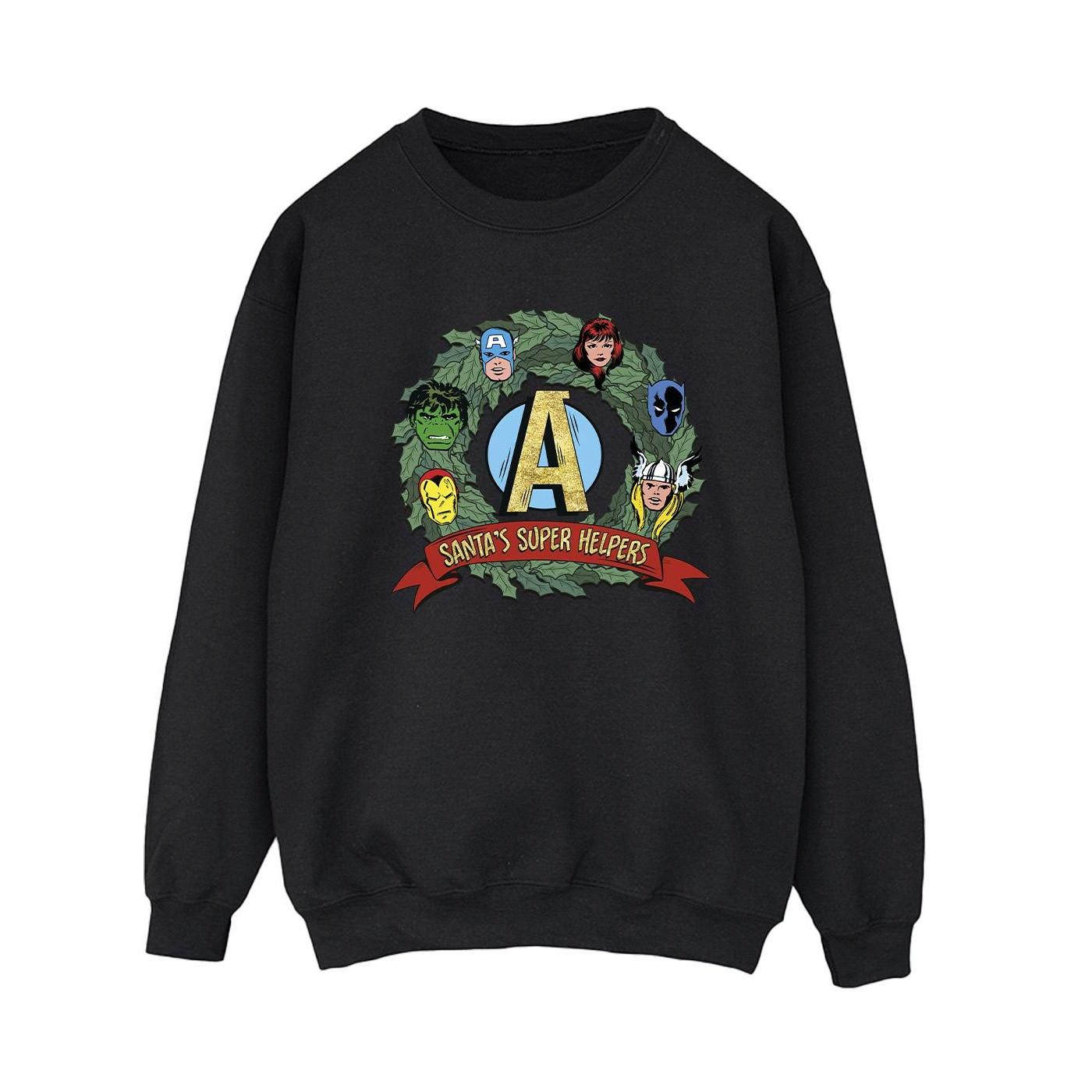 Santa's Super Helpers Sweatshirt Damen Schwarz XL von MARVEL