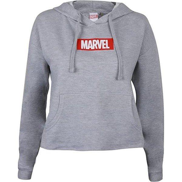 Kurzes Hoodie Damen Grau M von MARVEL