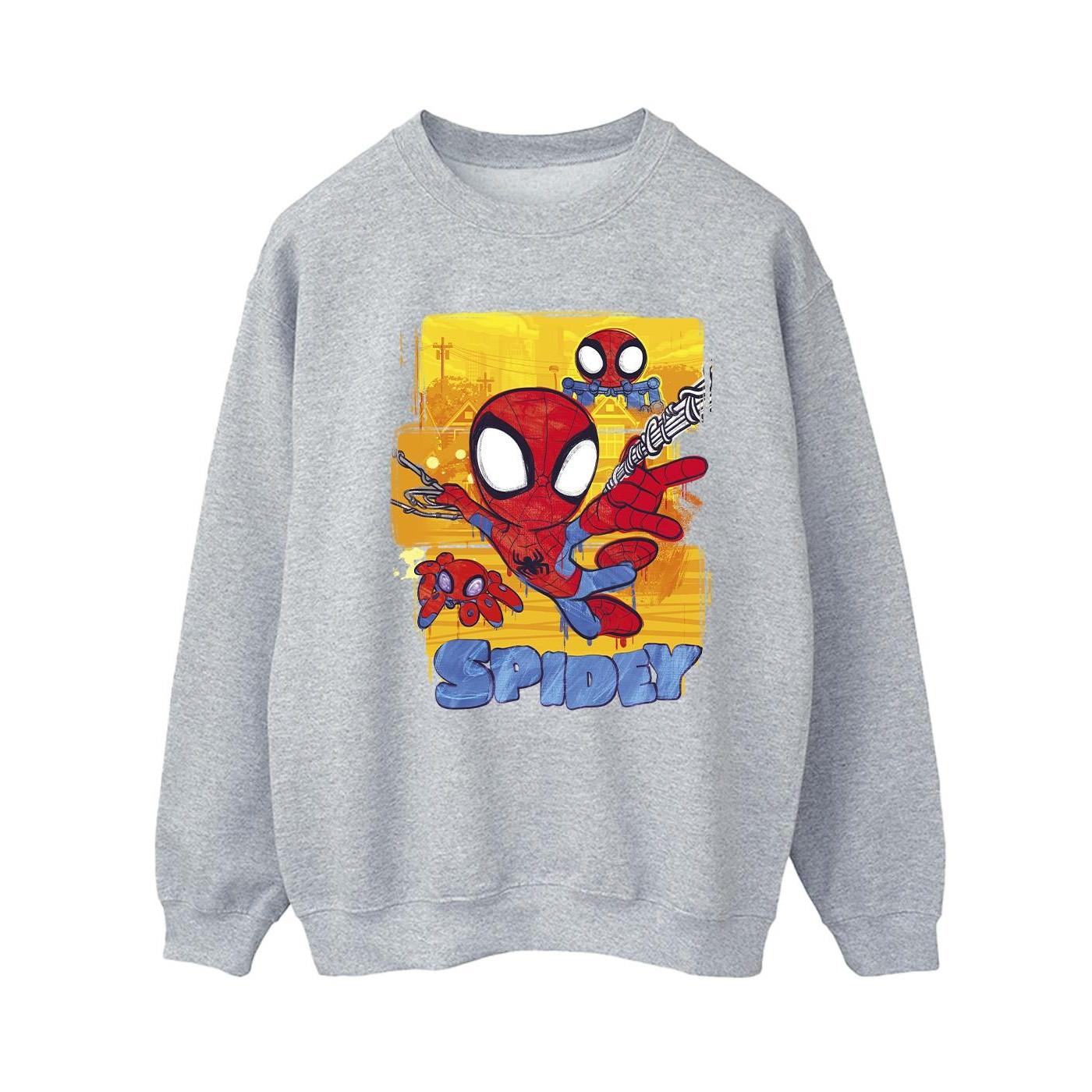 Spidey And His Amazing Friends Flying Sweatshirt Damen Grau L von MARVEL