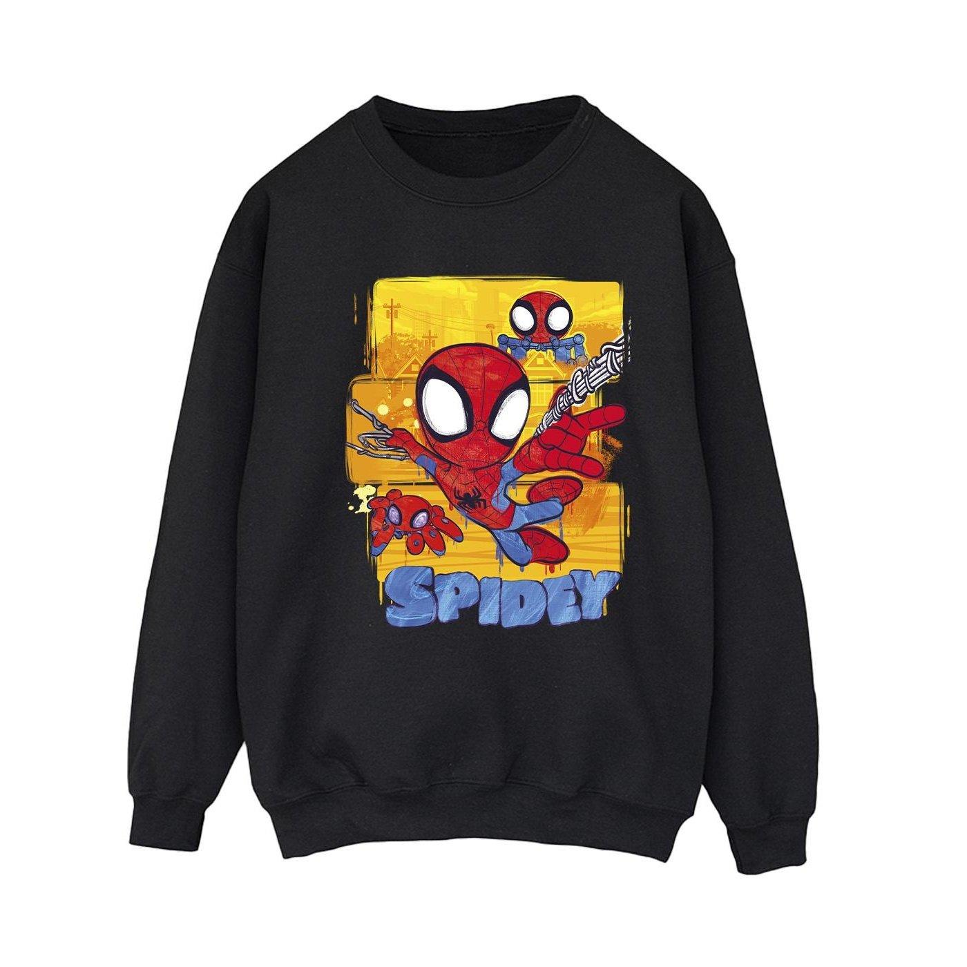 Spidey And His Amazing Friends Flying Sweatshirt Damen Schwarz M von MARVEL