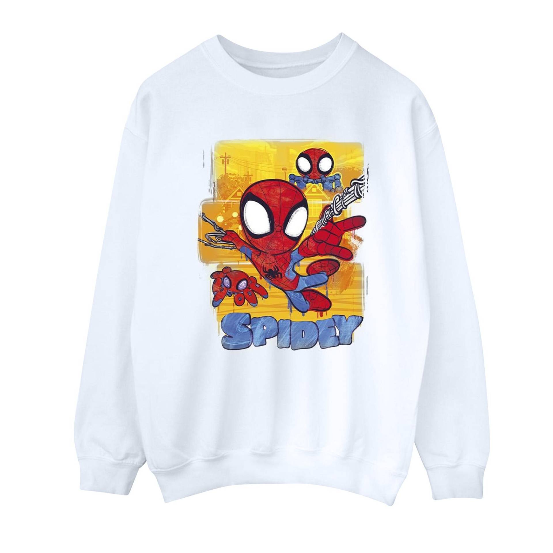 Spidey And His Amazing Friends Flying Sweatshirt Damen Weiss 4XL von MARVEL