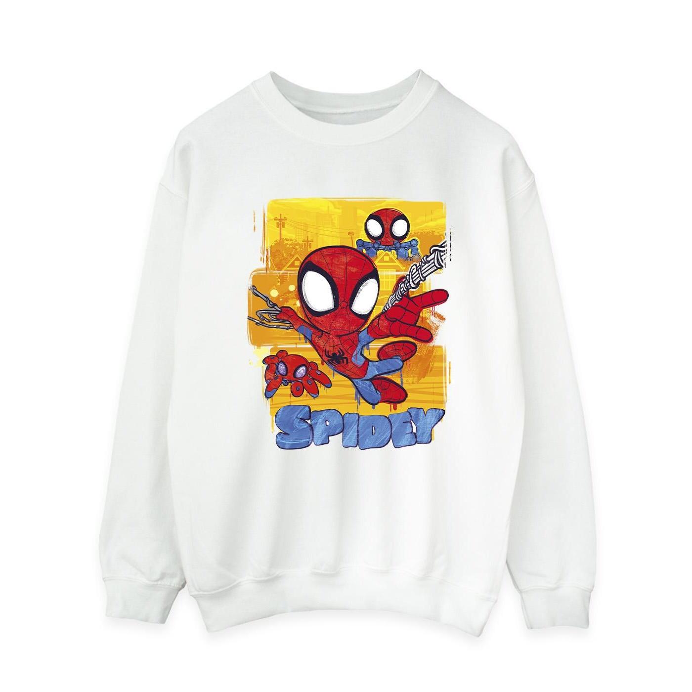 Spidey And His Amazing Friends Flying Sweatshirt Damen Weiss XL von MARVEL