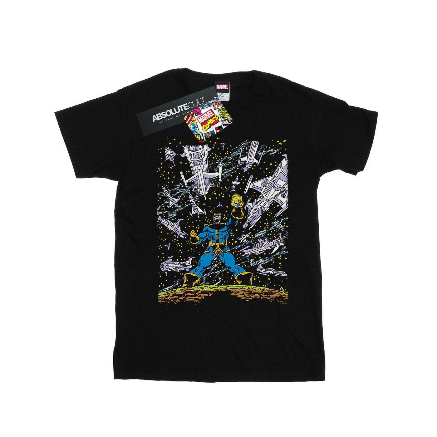 Thanos Ships Tshirt Mädchen Schwarz 140/146 von MARVEL