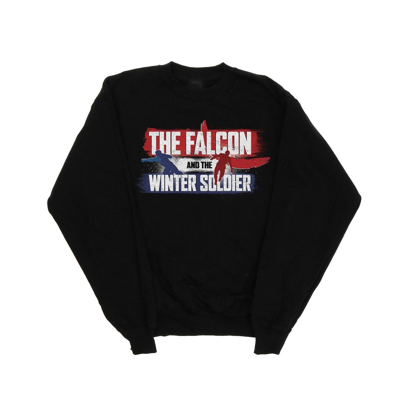 The Falcon And The Winter Soldier Action Logo Sweatshirt Damen Schwarz XL von MARVEL
