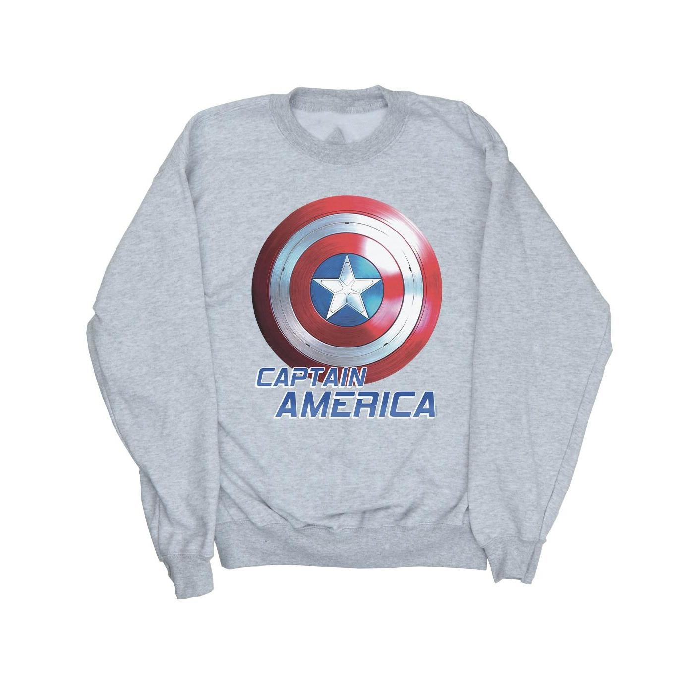 The Falcon And The Winter Soldier Captain America Shield Sweatshirt Jungen Grau 116 von MARVEL