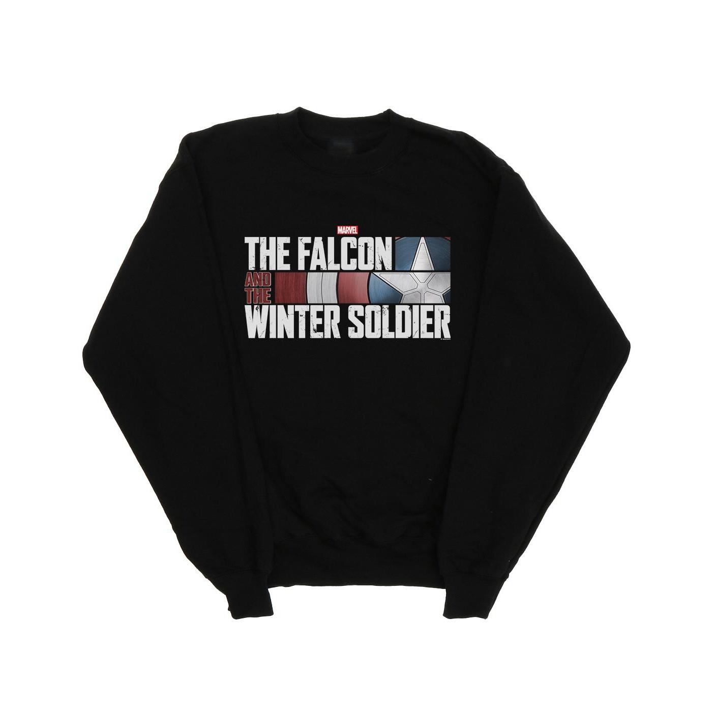 The Falcon And The Winter Soldier Logo Sweatshirt Jungen Schwarz 116 von MARVEL