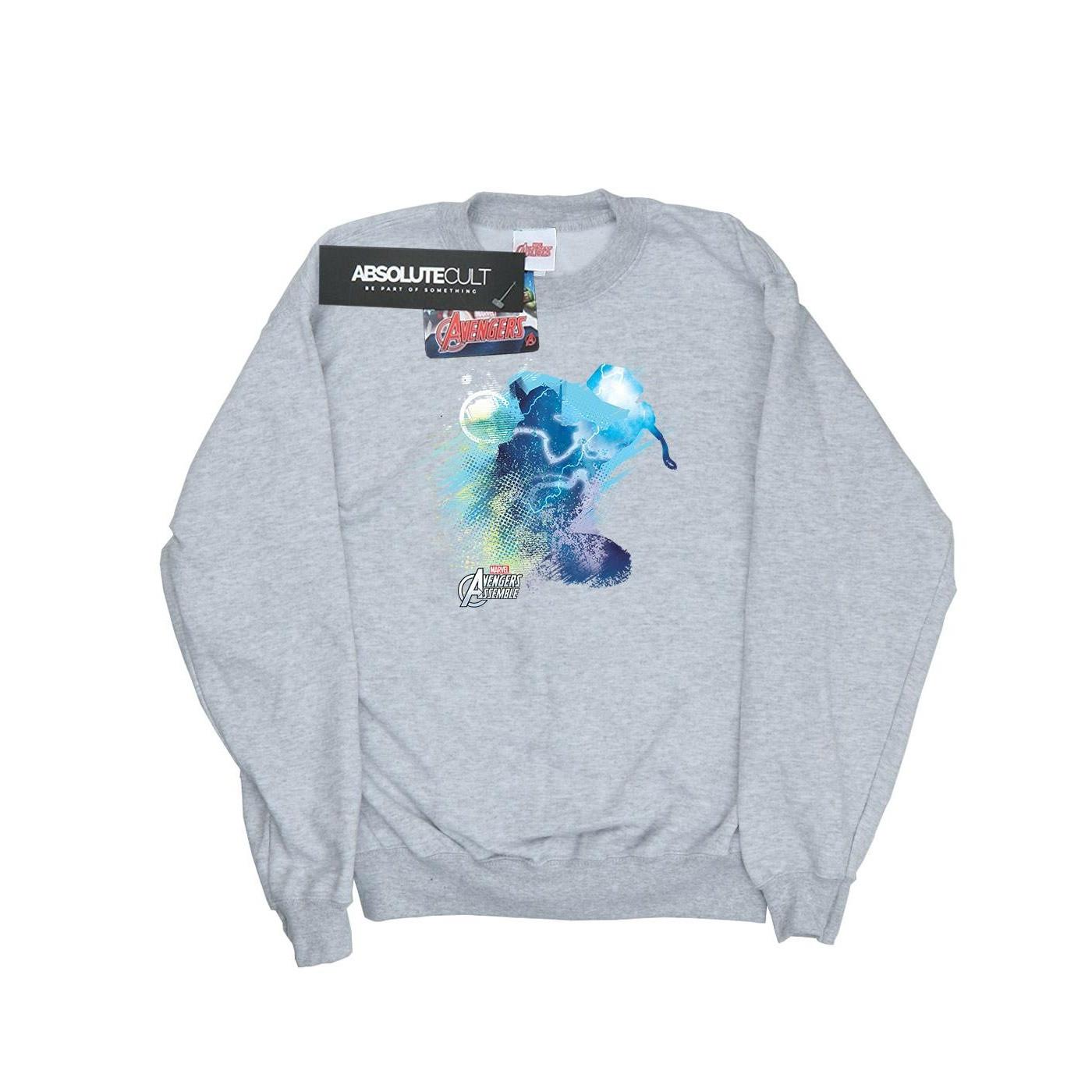 Thor Art Burst Sweatshirt Jungen Grau 152-158 von MARVEL