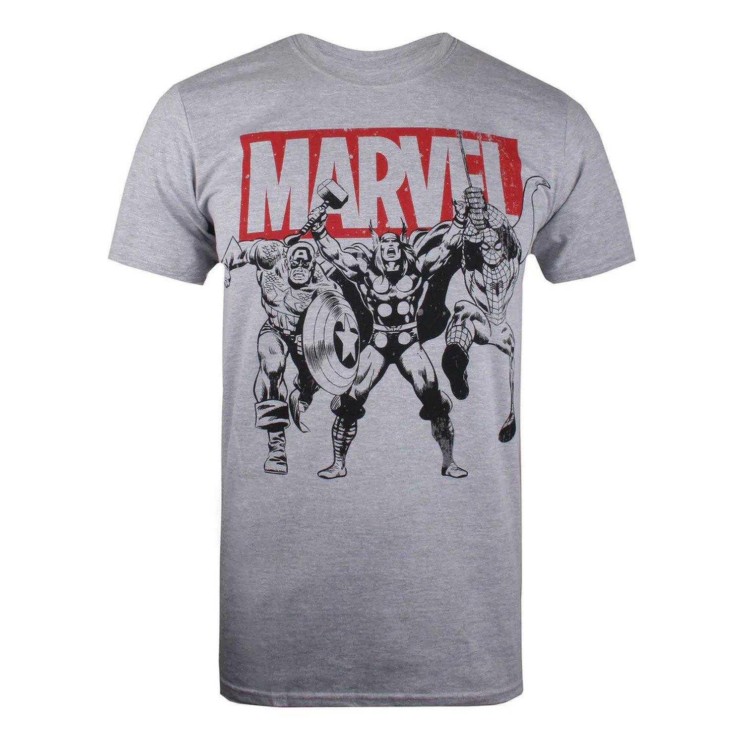 Trio Heroes Tshirt Herren Grau L von MARVEL