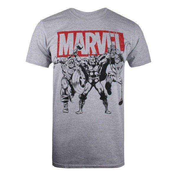 Trio Heroes Tshirt Herren Grau M von MARVEL