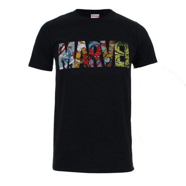 Tshirt Logo Herren Schwarz L von MARVEL