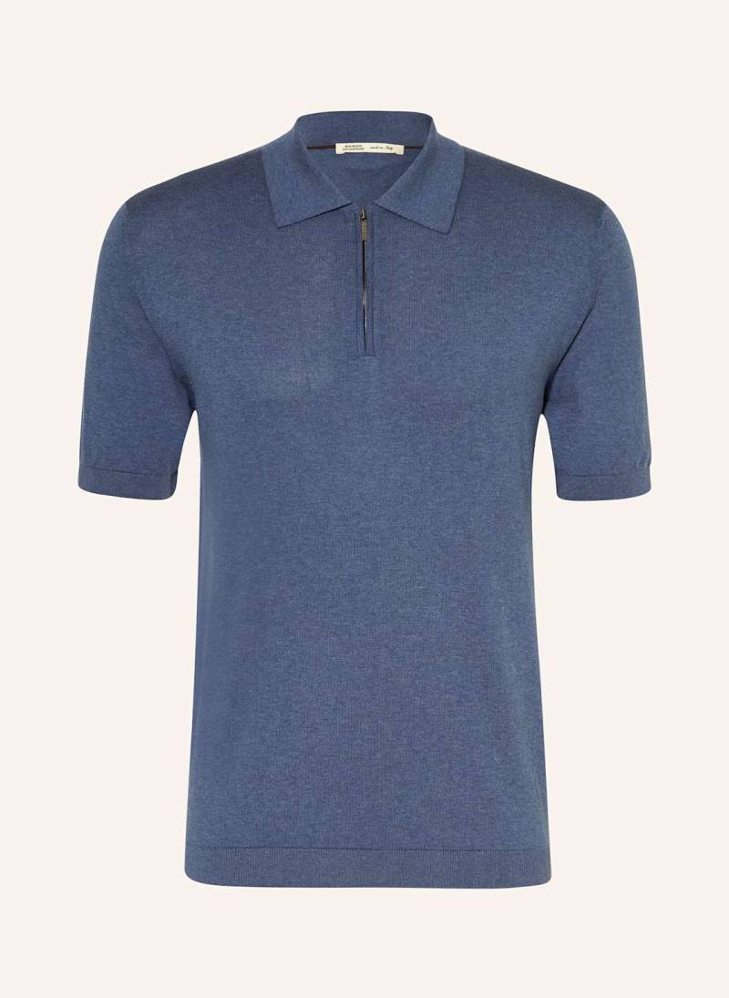 Maurizio  Baldassari Strick-Poloshirt Mit Seide blau von MAURIZIO  BALDASSARI
