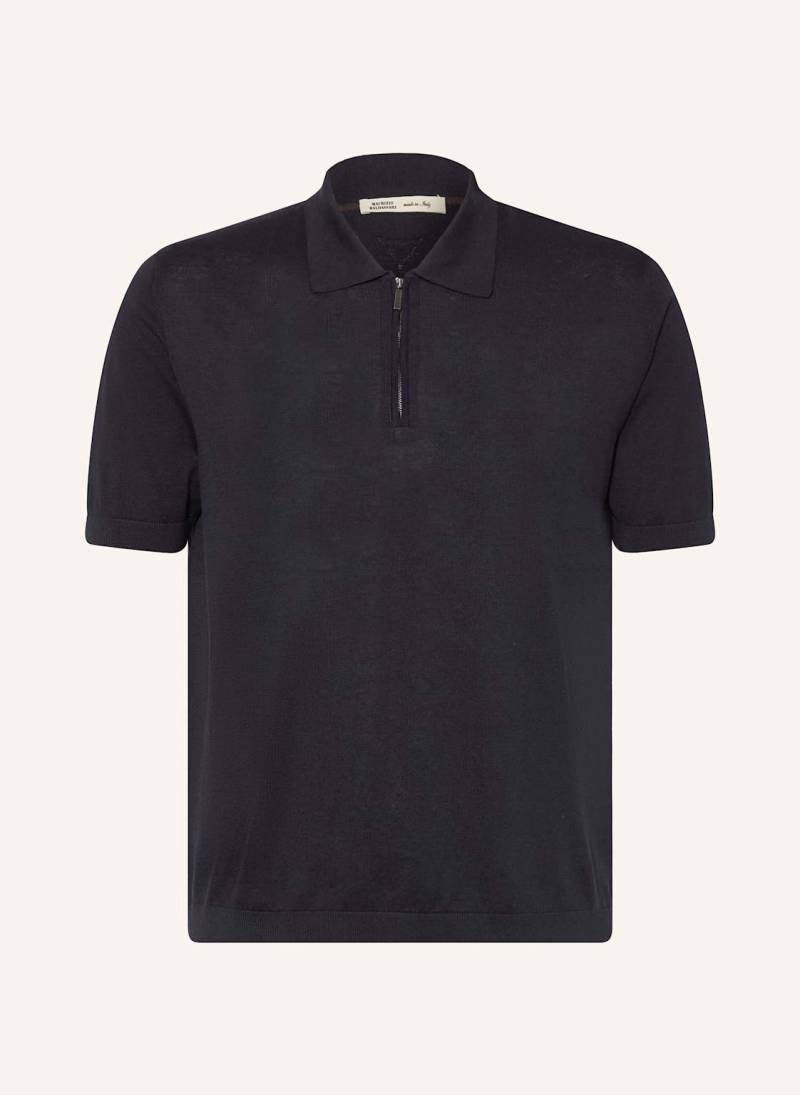 Maurizio  Baldassari Strick-Poloshirt Mit Seide blau von MAURIZIO  BALDASSARI