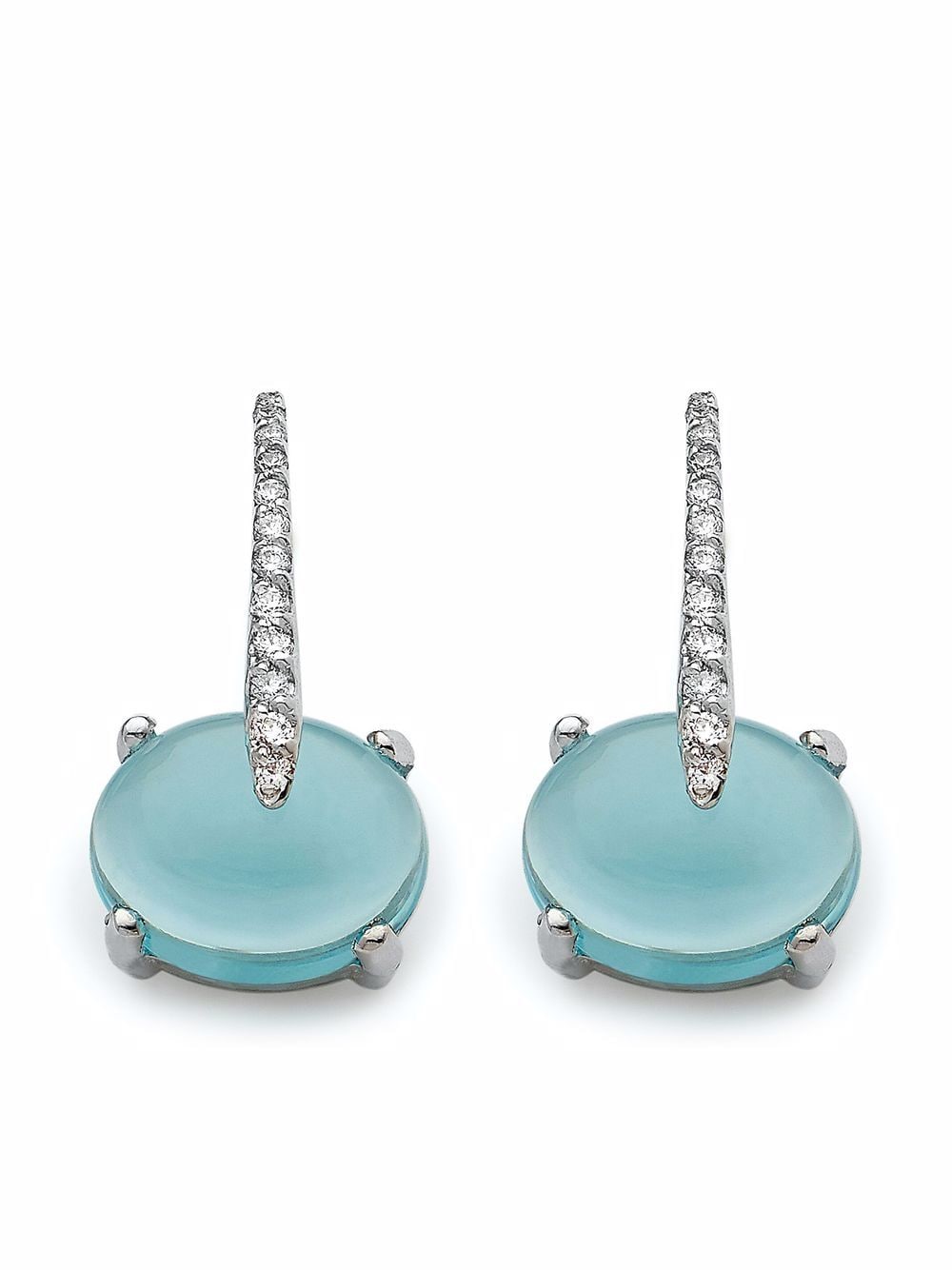 MAVIADA 18kt white gold Sardinia Short diamond and topaz drop earrings - Blue von MAVIADA