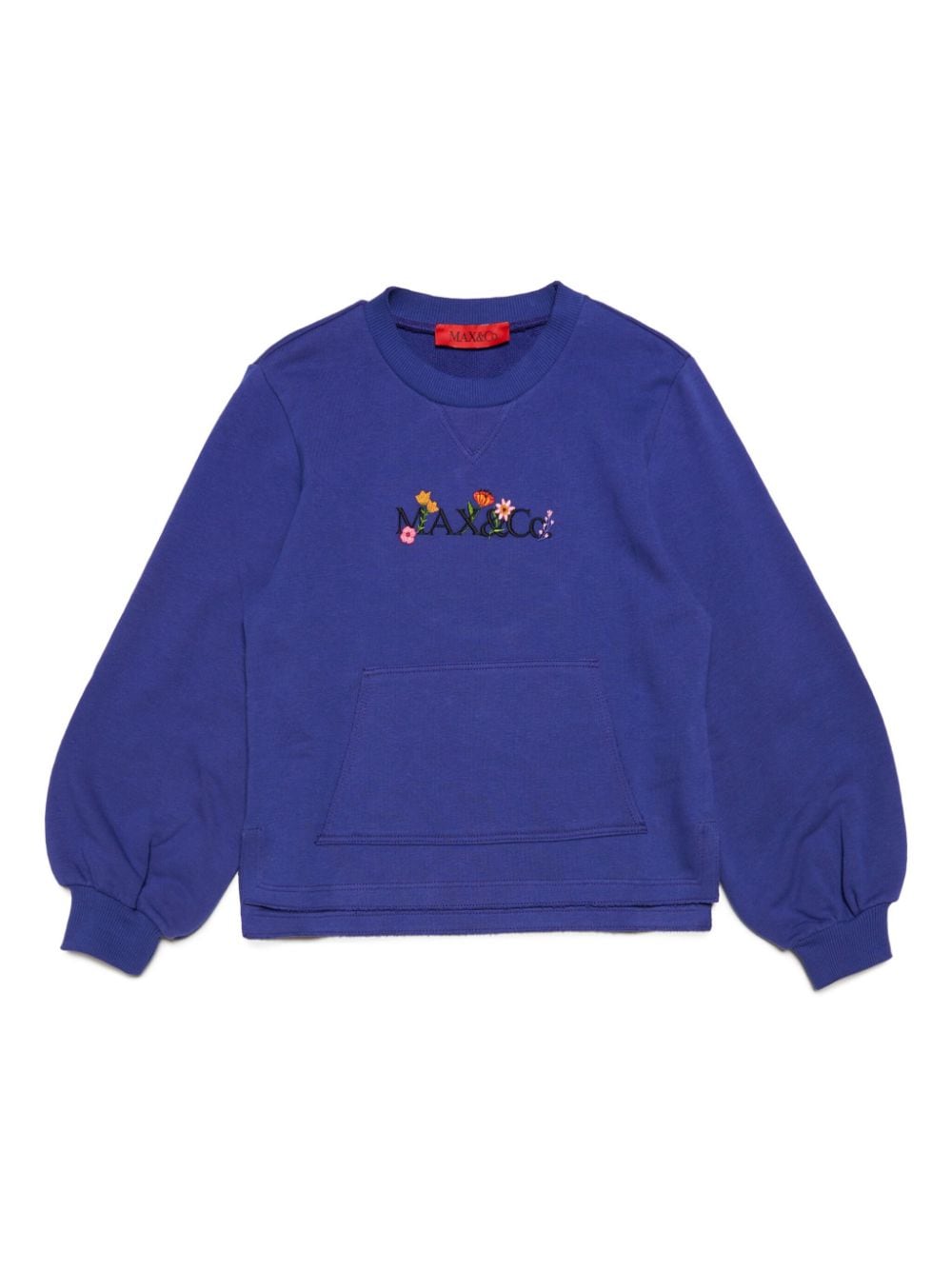 MAX&Co. Kids logo-embroidered cotton sweatshirt - Blue von MAX&Co. Kids