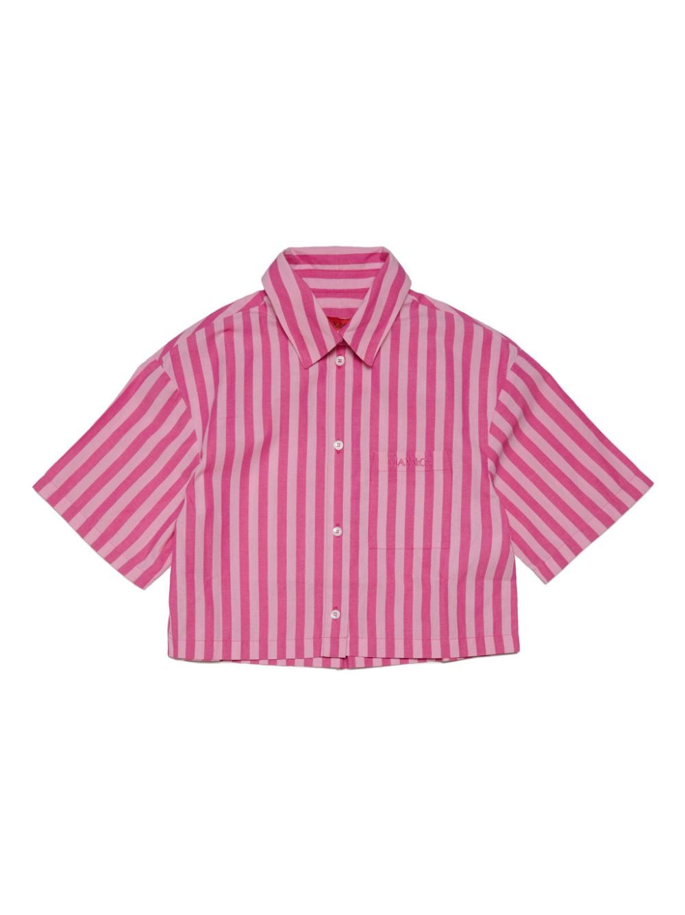 MAX&Co. Kids logo-embroidered striped shirt - Pink von MAX&Co. Kids