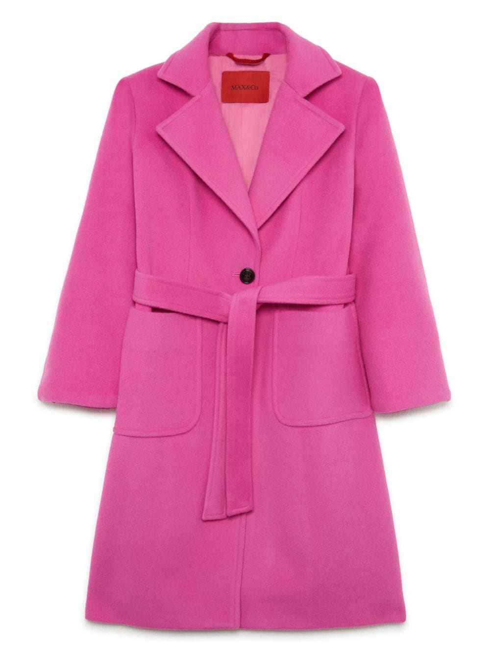 MAX&Co. Kids notched-collar belted wool coat - Pink von MAX&Co. Kids