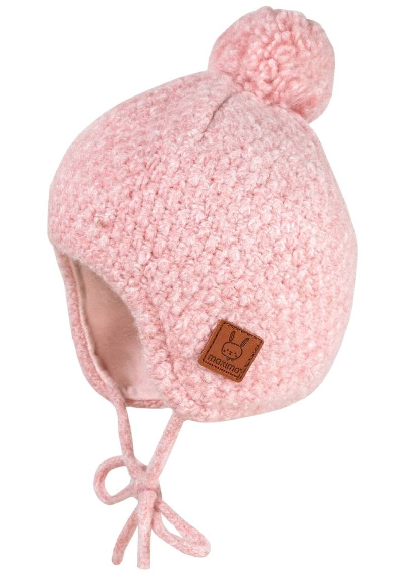 MAXIMO Strickmütze, aus weicher Wollmischung mit Pompon und Bindeband von MAXIMO