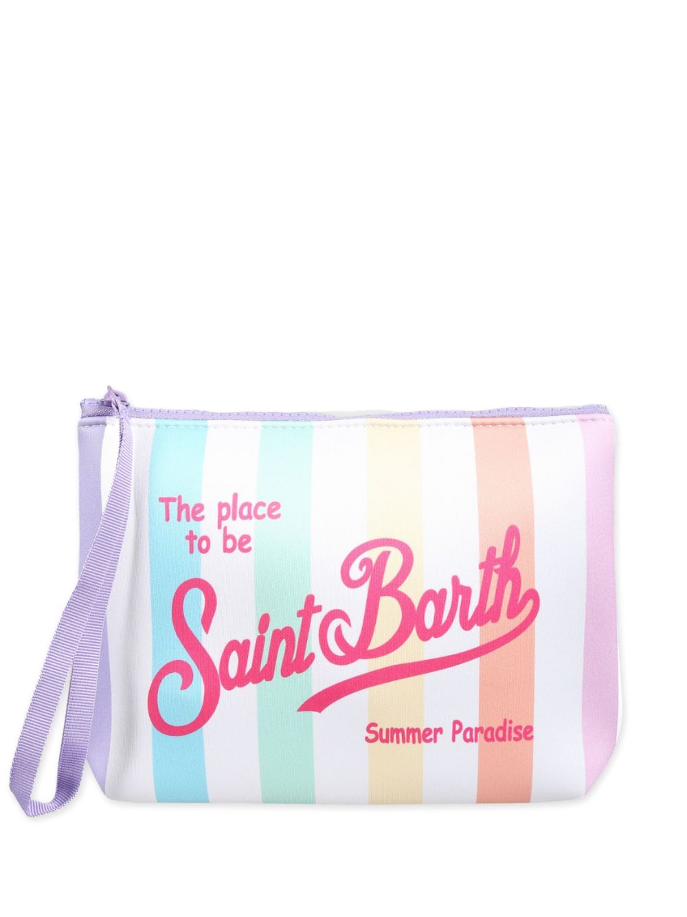 MC2 Saint Barth Kids Aline striped clutch bag - White von MC2 Saint Barth Kids