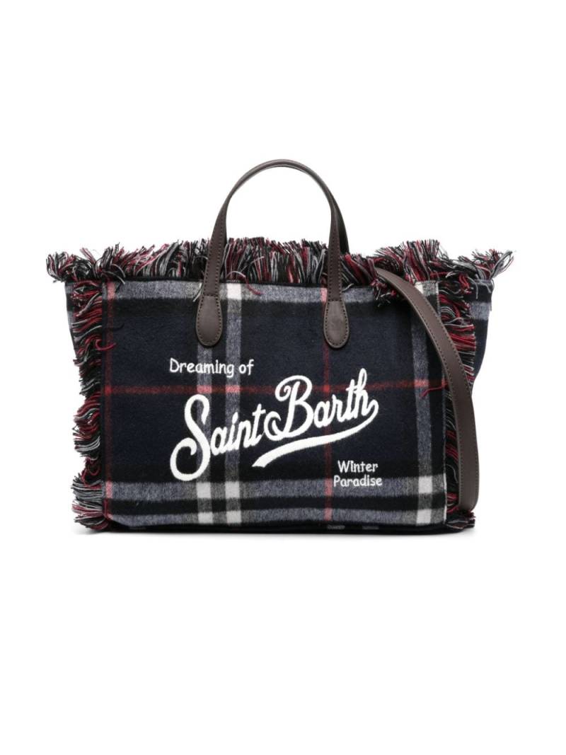 MC2 Saint Barth Kids Colette tartan-pattern tote bag - Blue von MC2 Saint Barth Kids