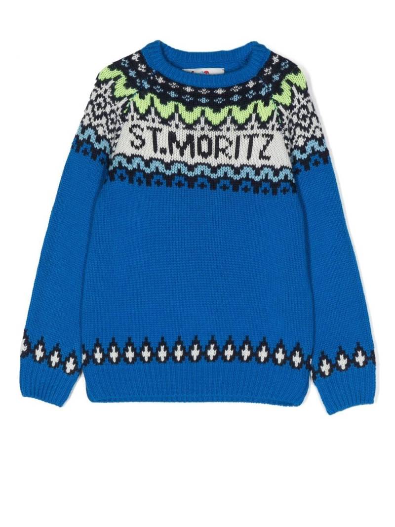 MC2 Saint Barth Kids Douglas logo-knit jumper - Blue von MC2 Saint Barth Kids