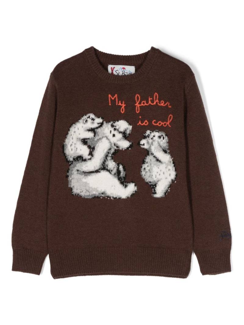 MC2 Saint Barth Kids Me Father Is Cool jumper - Brown von MC2 Saint Barth Kids