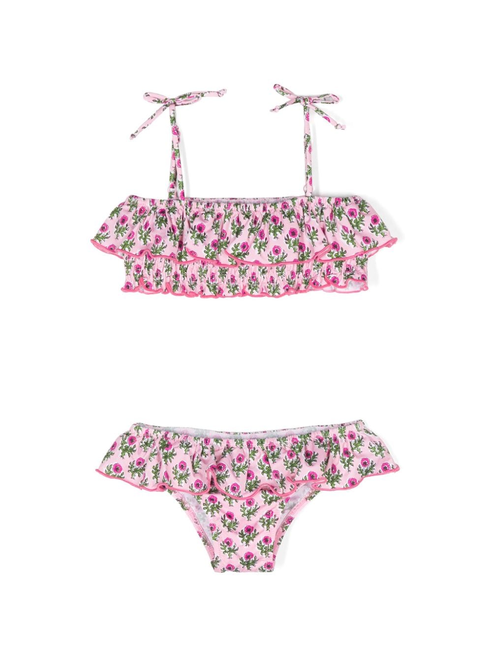 MC2 Saint Barth Kids Melie floral-print ruffled bikini - Pink von MC2 Saint Barth Kids