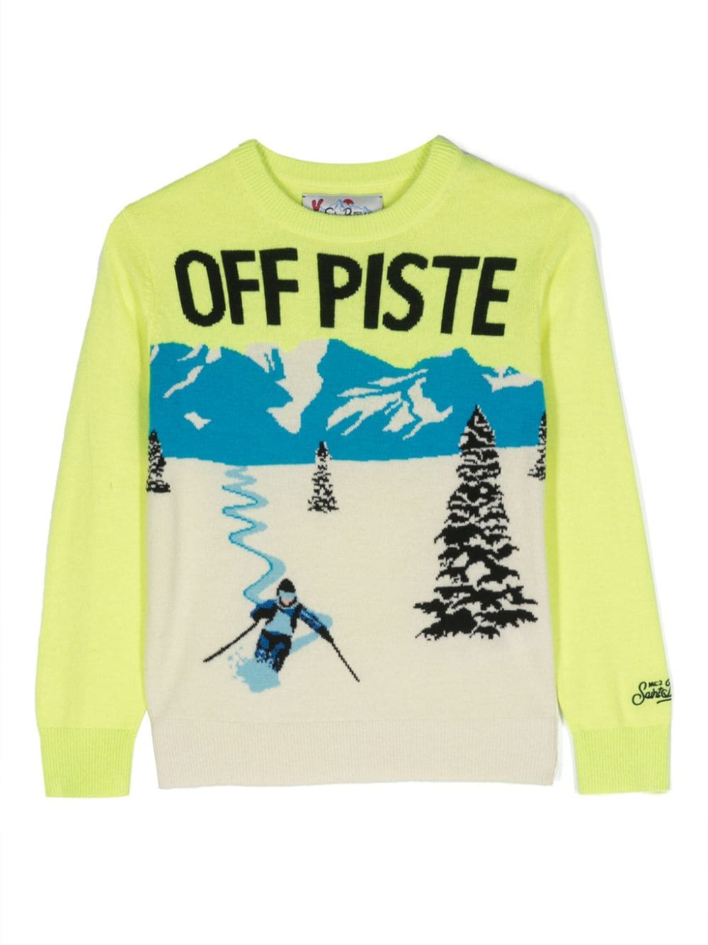 MC2 Saint Barth Kids Off Piste patterned-intarsia jumper - Yellow von MC2 Saint Barth Kids