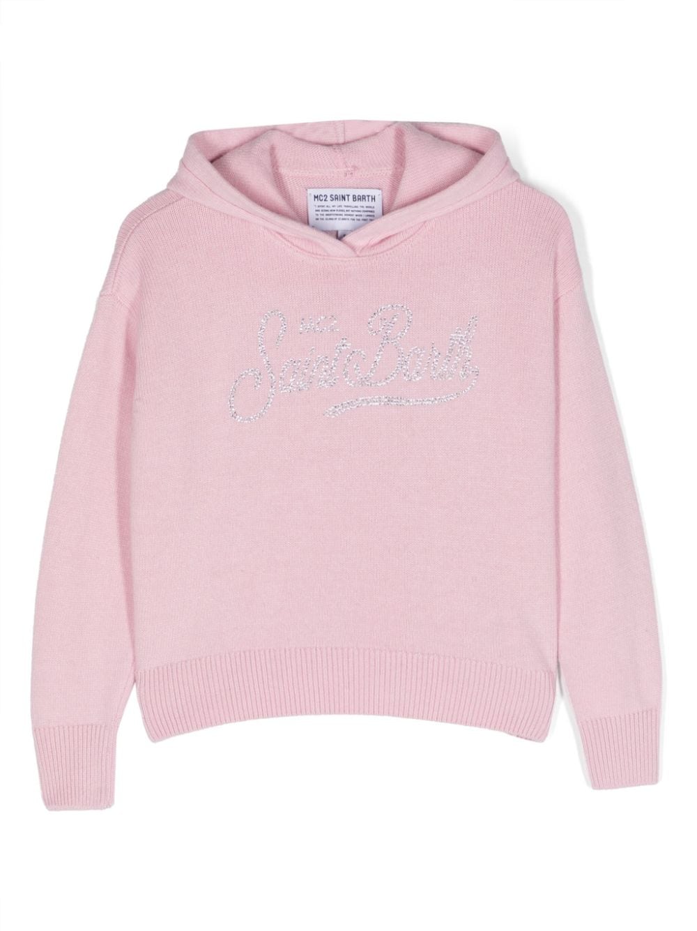 MC2 Saint Barth Kids appliqué-logo knitted hoodie - Pink von MC2 Saint Barth Kids