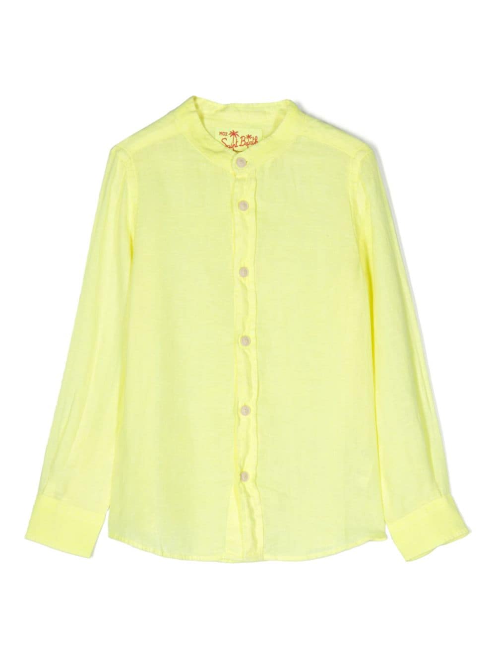 MC2 Saint Barth Kids band-collar linen shirt - Yellow von MC2 Saint Barth Kids