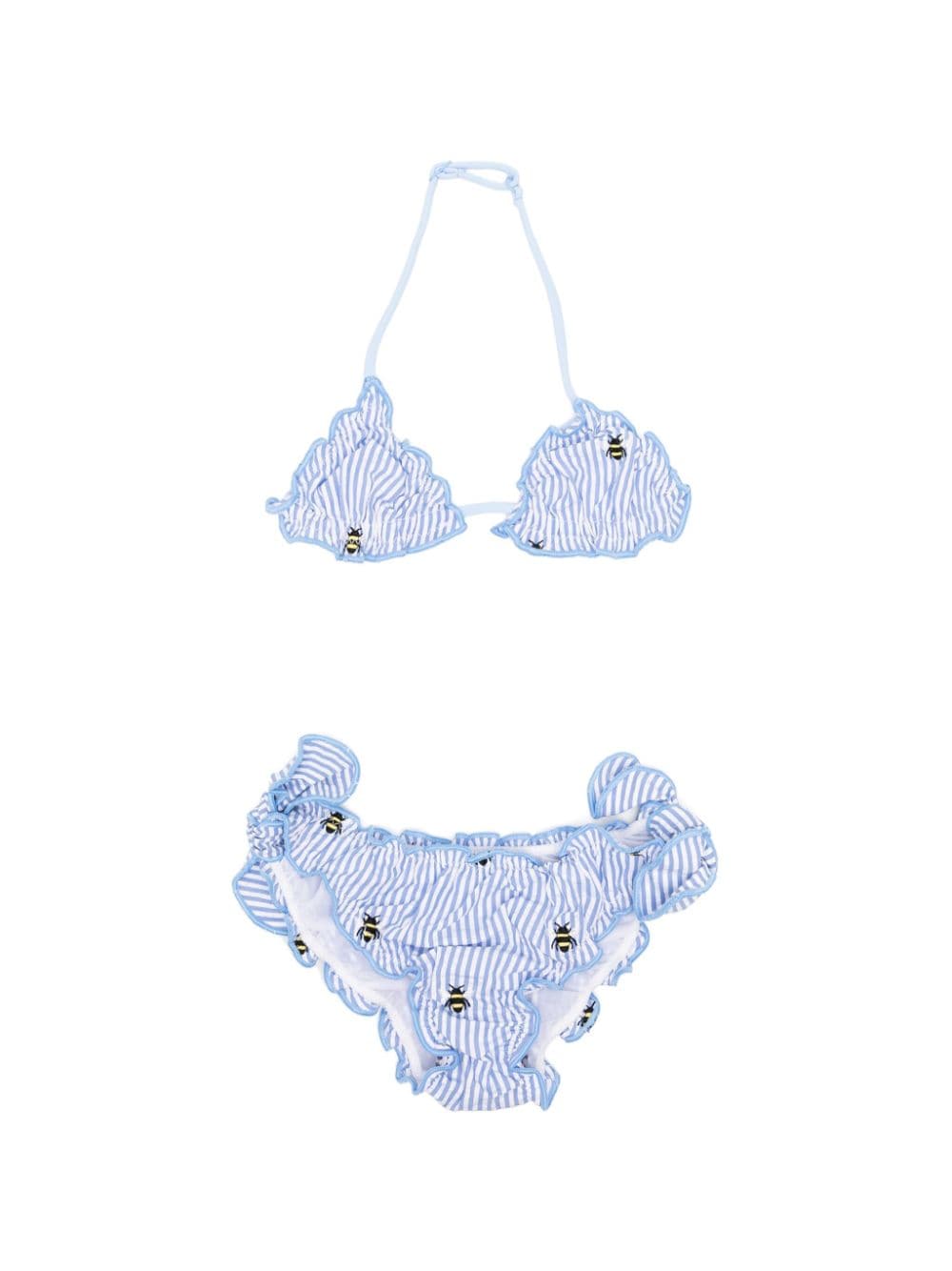 MC2 Saint Barth Kids bee-embroidered cotton bikini - Blue von MC2 Saint Barth Kids