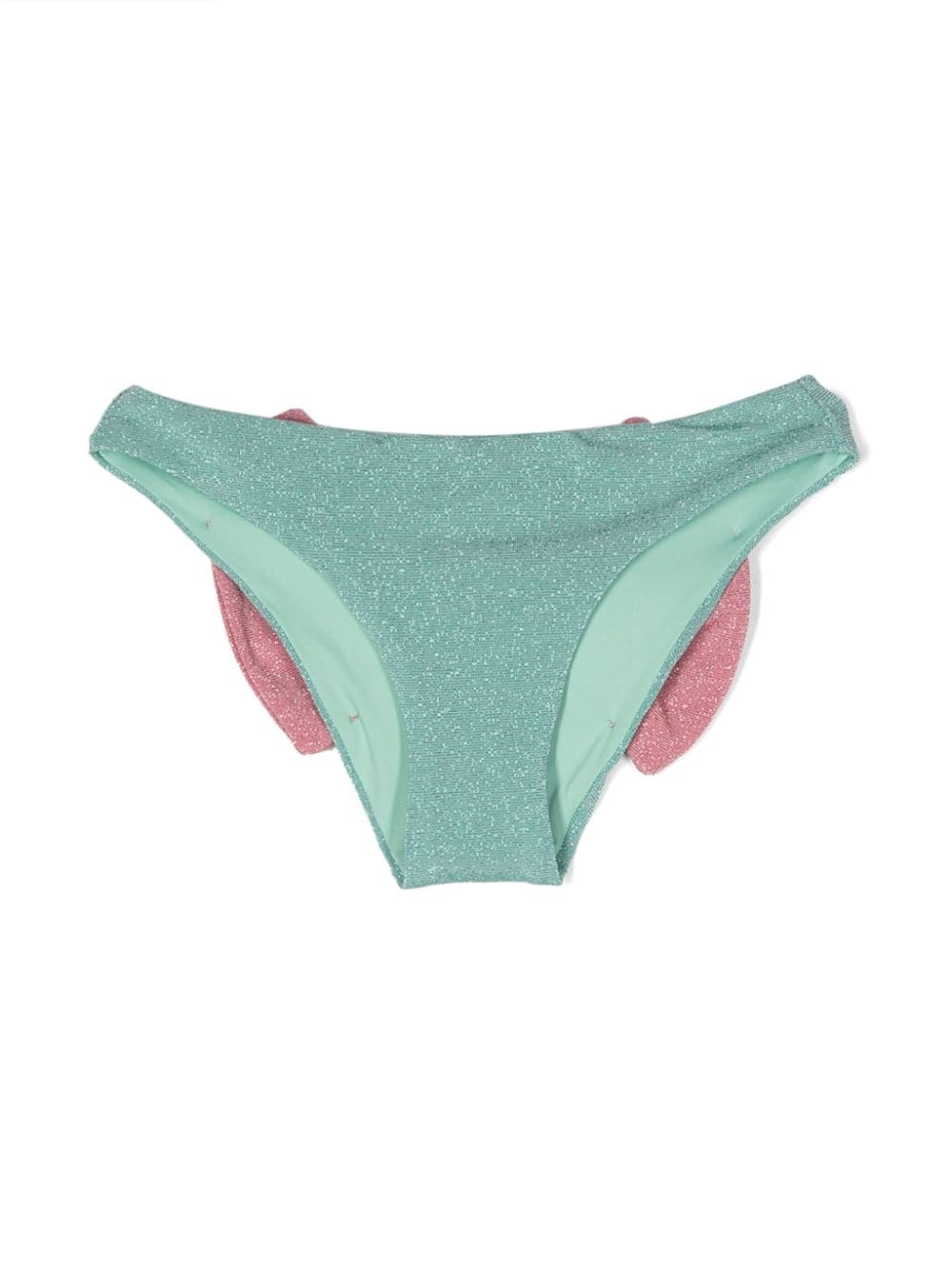 MC2 Saint Barth Kids bow-detail crinkled bikini bottoms - Green von MC2 Saint Barth Kids