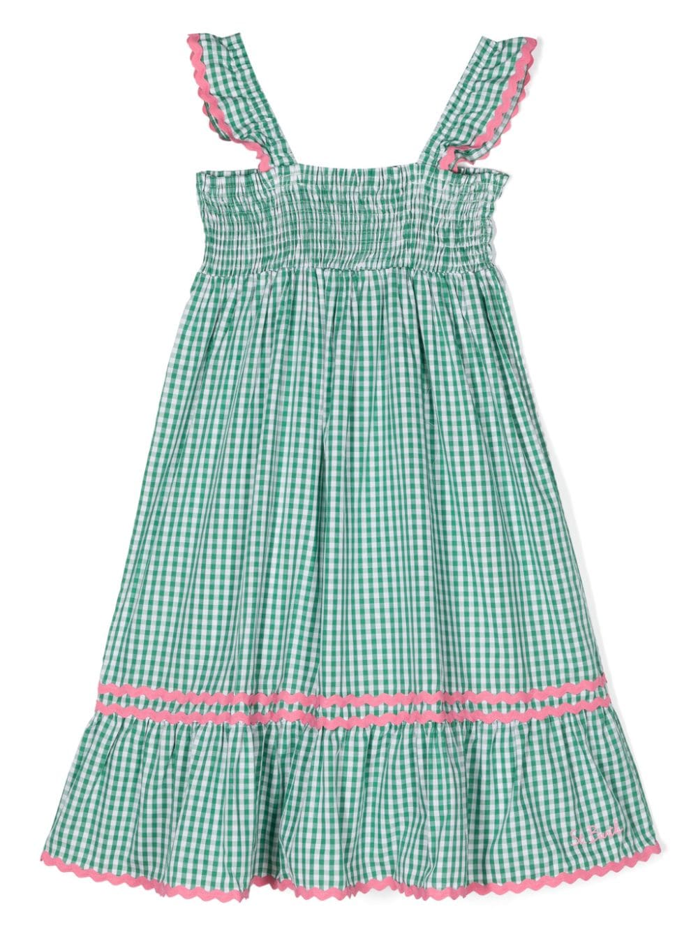 MC2 Saint Barth Kids checked A-line dress - Green von MC2 Saint Barth Kids