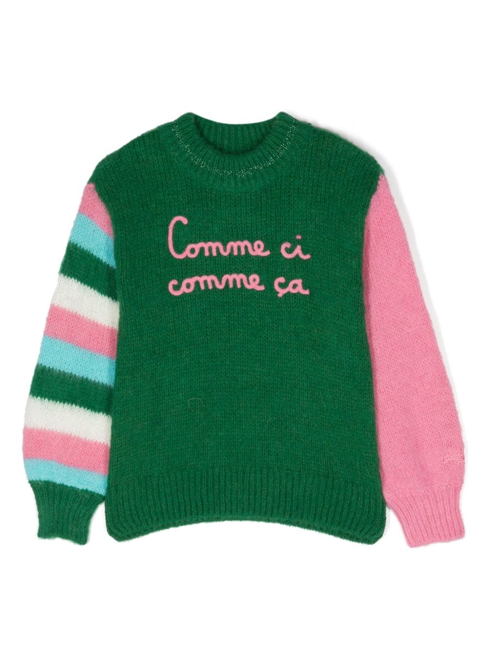 MC2 Saint Barth Kids colour-block ribbed-knit jumper - Green von MC2 Saint Barth Kids