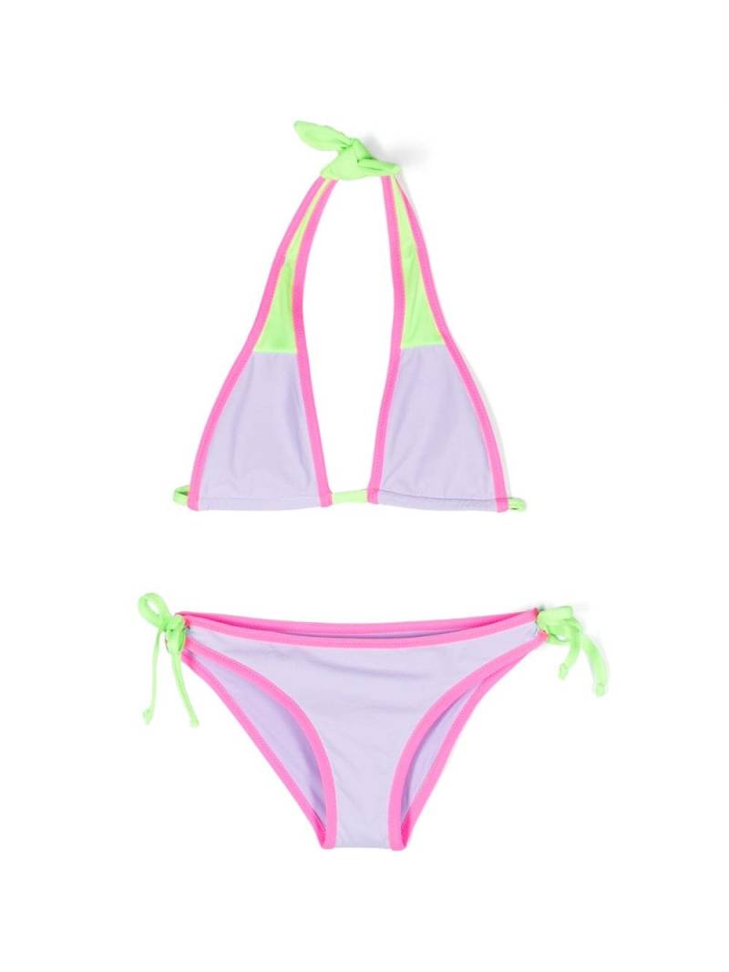 MC2 Saint Barth Kids embroidered-logo halterneck bikini - Purple von MC2 Saint Barth Kids