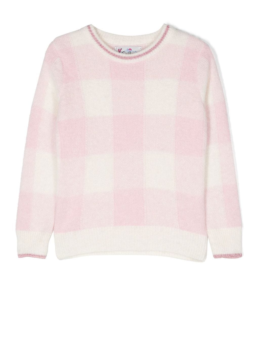 MC2 Saint Barth Kids gingham-knit crew-neck jumper - Pink von MC2 Saint Barth Kids