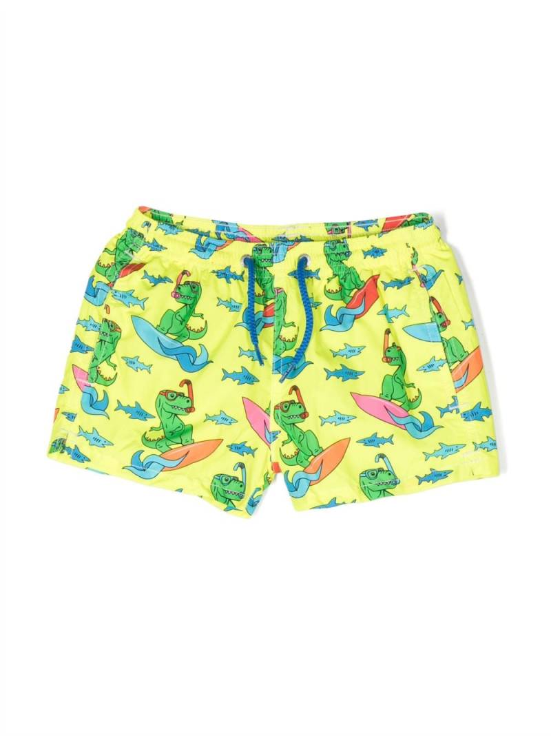 MC2 Saint Barth Kids graphic-print recycled polyester swim shorts - Yellow von MC2 Saint Barth Kids