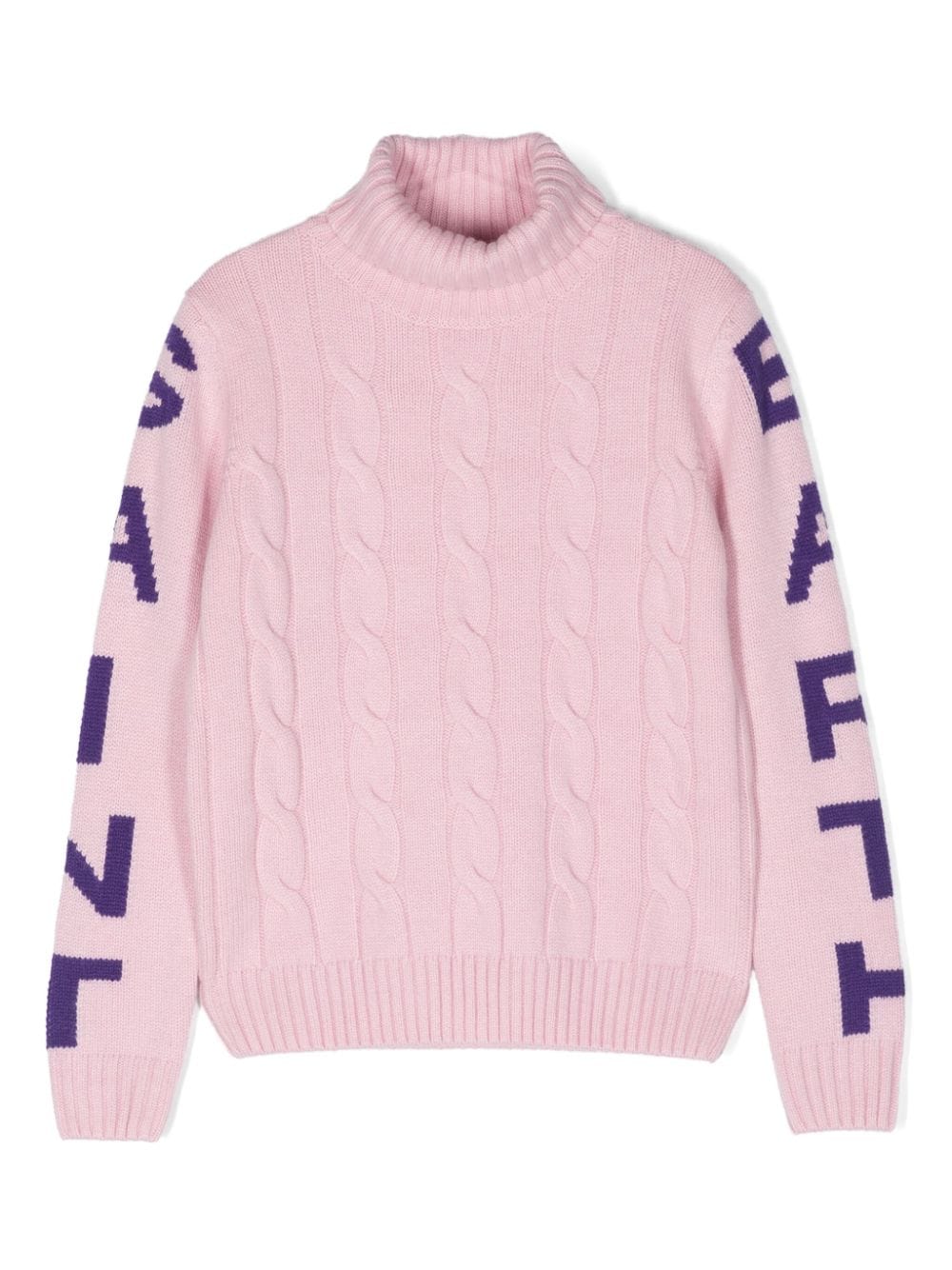 MC2 Saint Barth Kids intarsia-logo cable-knit jumper - Pink von MC2 Saint Barth Kids