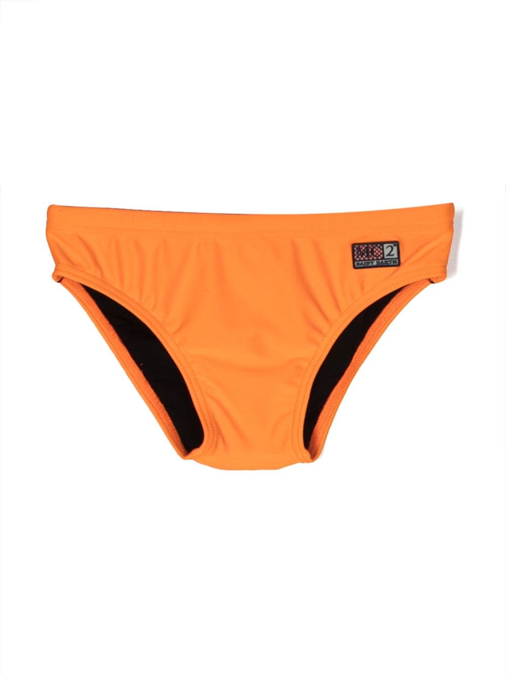 MC2 Saint Barth Kids logo-patch swim trunks - Orange von MC2 Saint Barth Kids