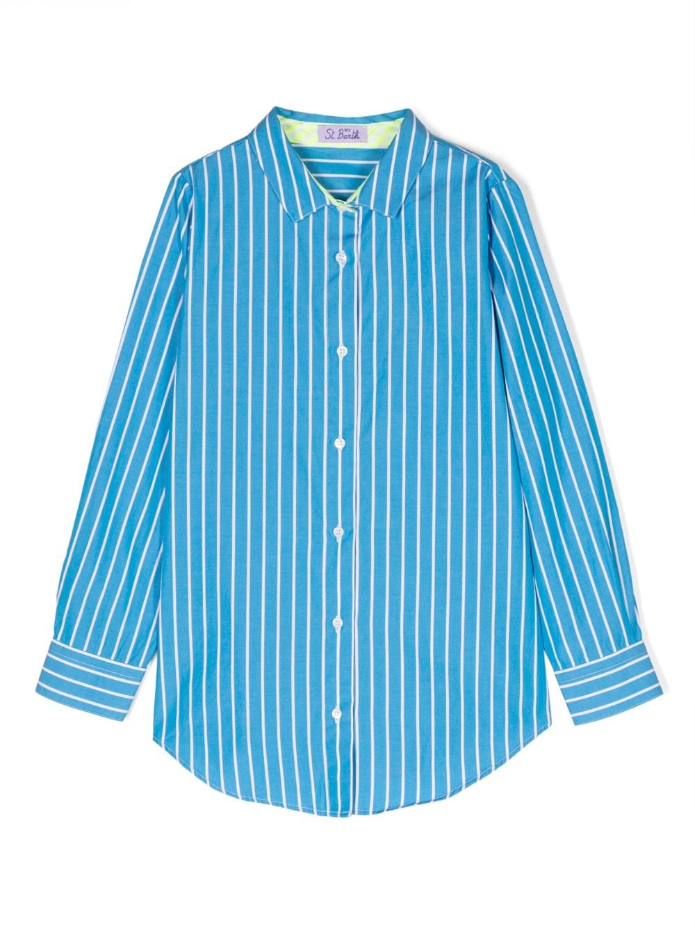 MC2 Saint Barth Kids long-sleeved striped cotton shirt - Blue von MC2 Saint Barth Kids