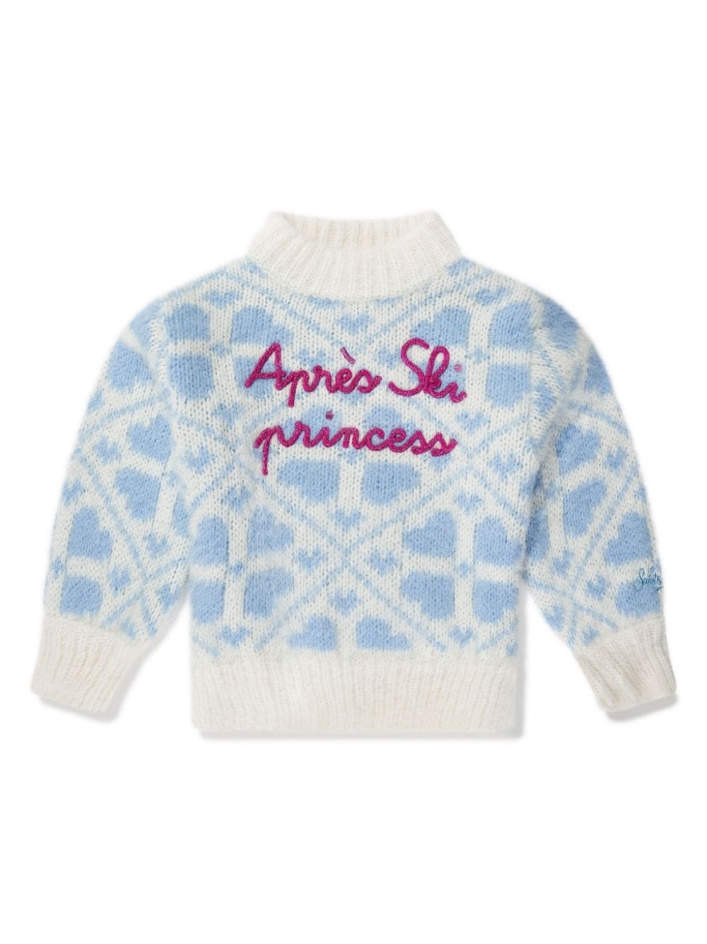 MC2 Saint Barth Kids slogan-embroidered cashmere jumper - Blue von MC2 Saint Barth Kids