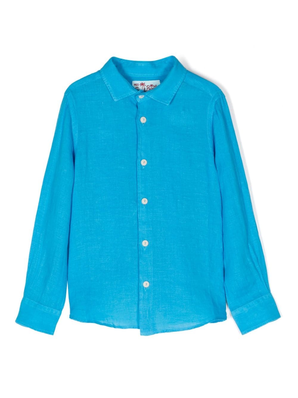 MC2 Saint Barth Kids spread-collar linen shirt - Blue von MC2 Saint Barth Kids