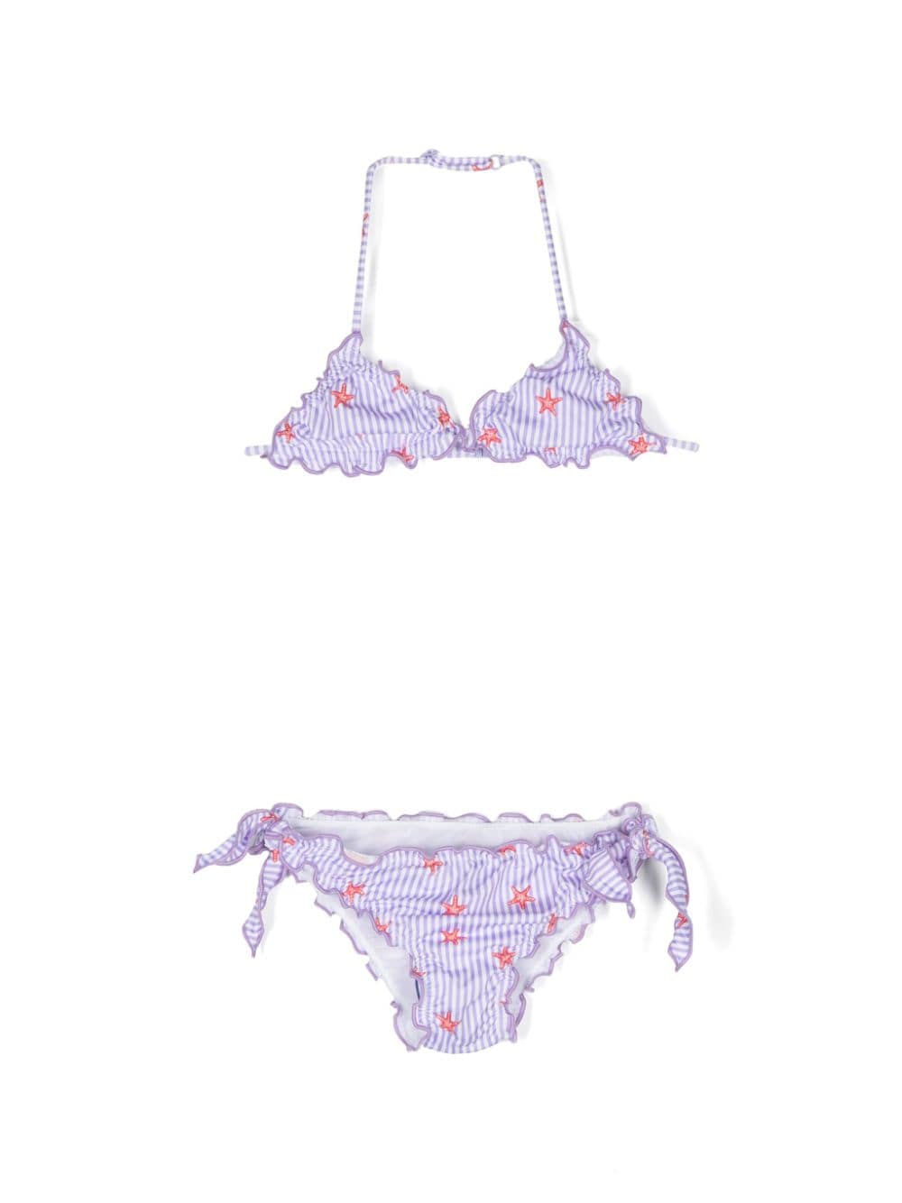 MC2 Saint Barth Kids starfish-print striped bikini - Purple von MC2 Saint Barth Kids