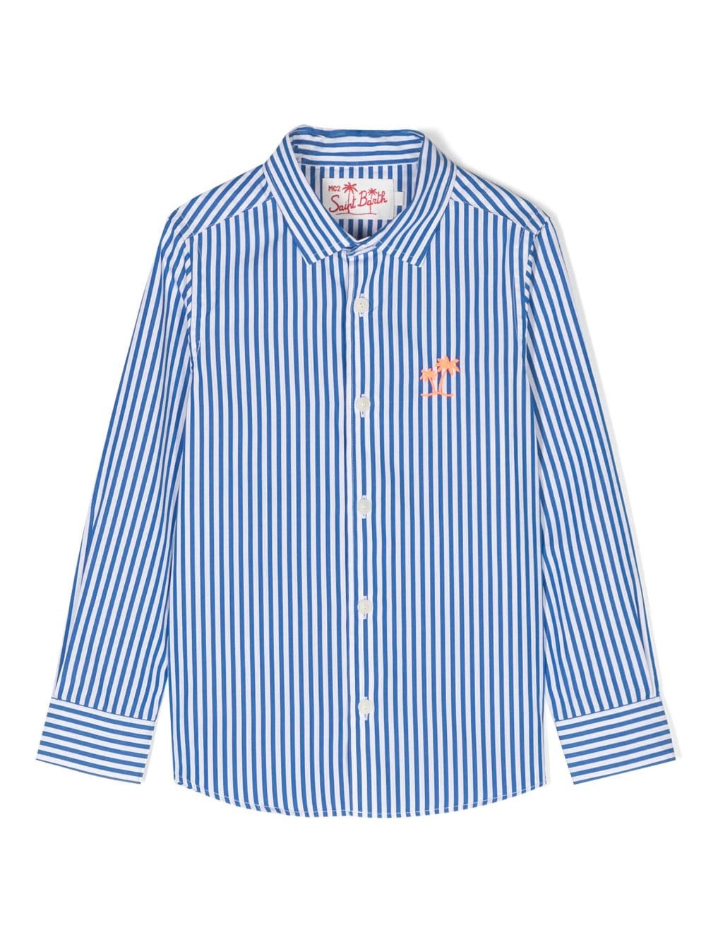 MC2 Saint Barth Kids striped long-sleeve cotton shirt - Blue von MC2 Saint Barth Kids