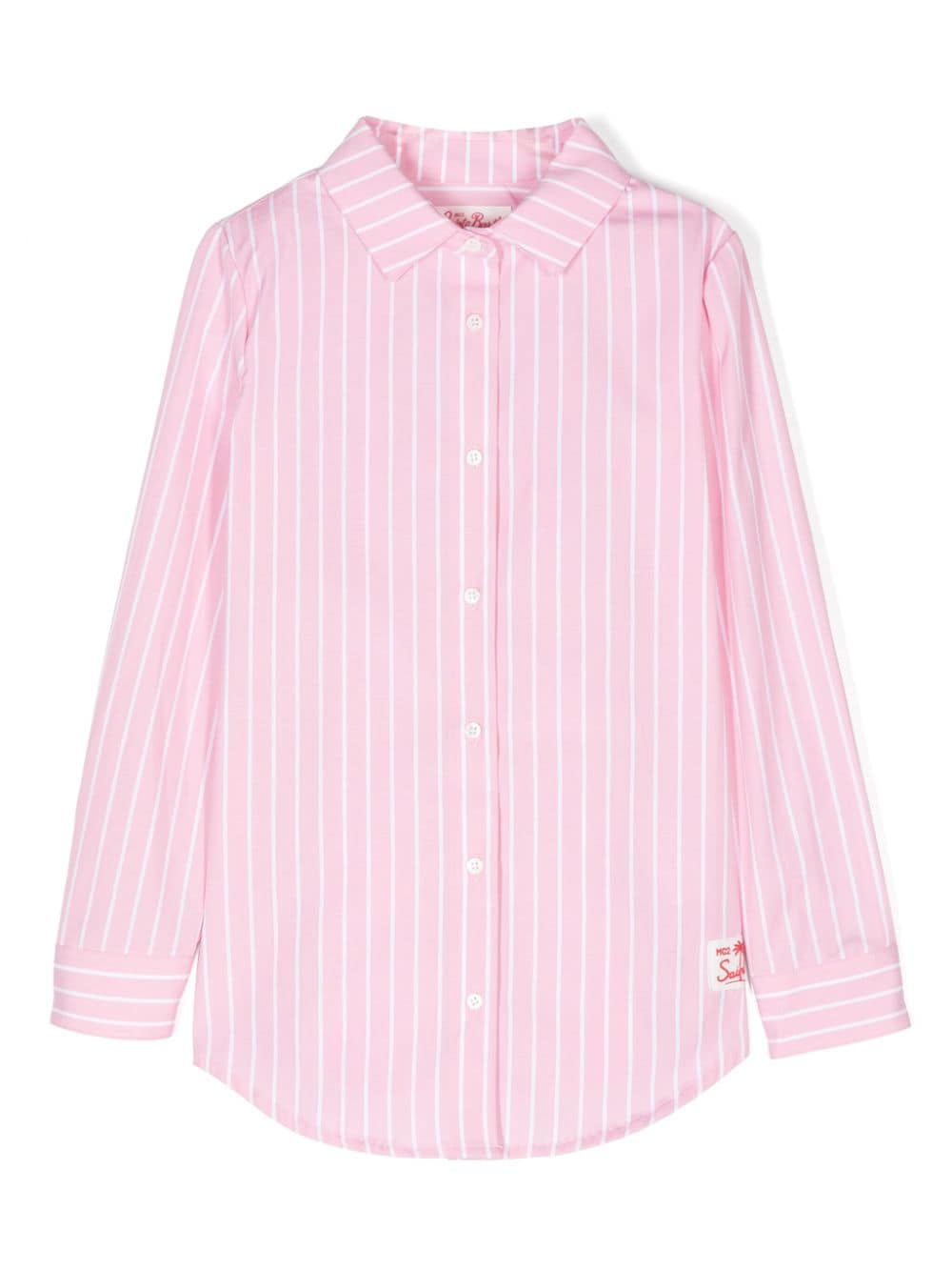 MC2 Saint Barth Kids striped poplin shirt - Pink von MC2 Saint Barth Kids