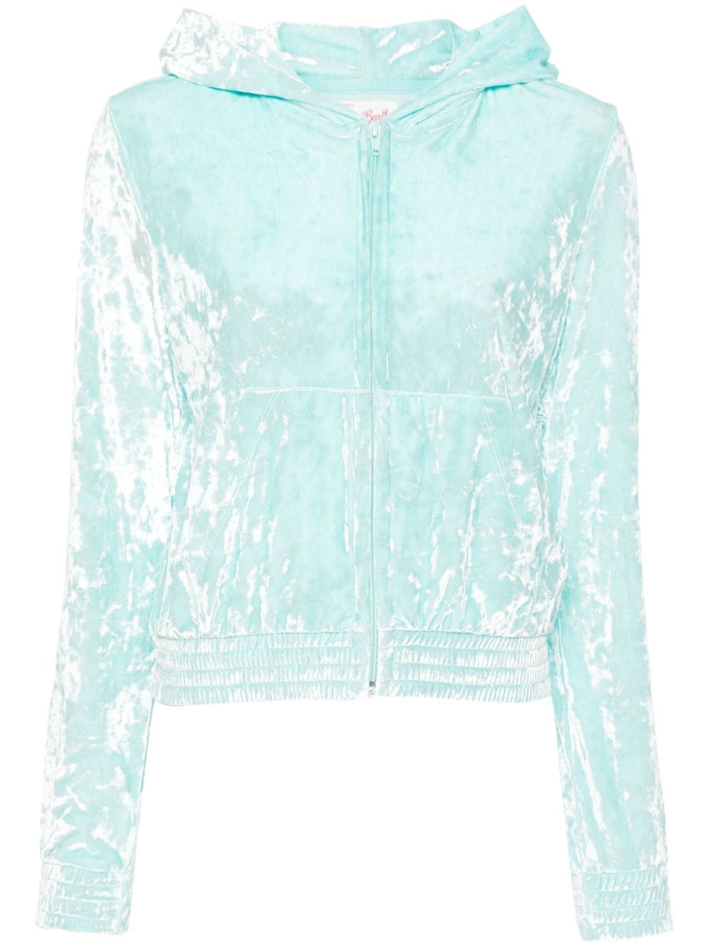 MC2 Saint Barth Jasmine crushed-velvet hoodie - Blue von MC2 Saint Barth