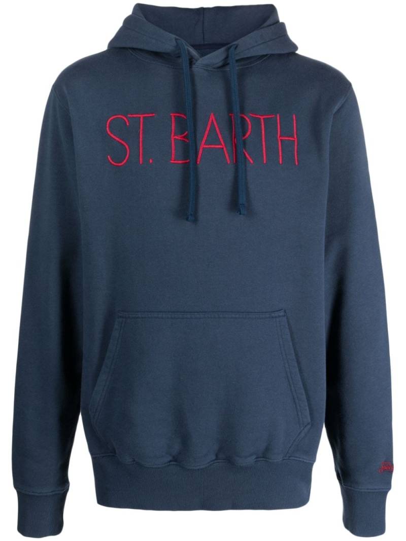 MC2 Saint Barth Tribeca logo-embroidered cotton hoodie - Blue von MC2 Saint Barth