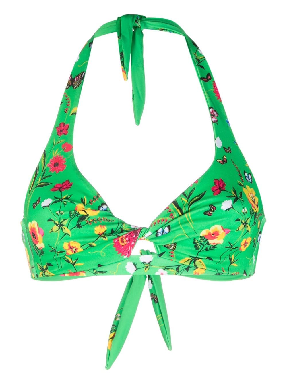 MC2 Saint Barth floral-print twist bikini top - Green von MC2 Saint Barth